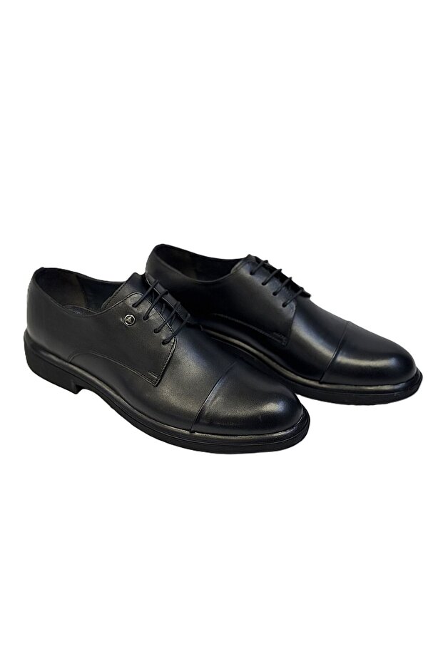Kafkaslar Genuine Leather Light Sole Oval Toe Classic Strip Men's Suit Shoes