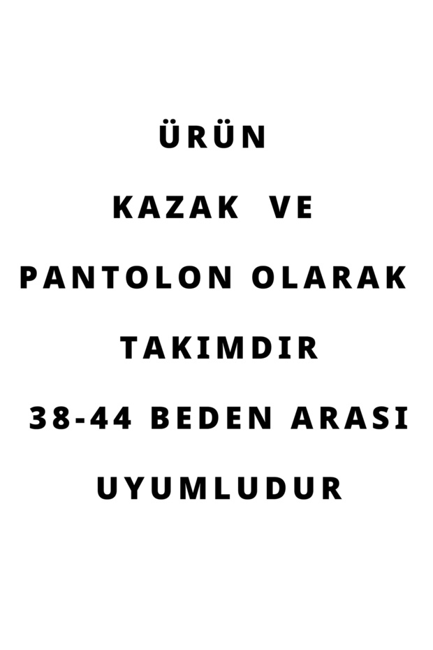 2'Lİ ALT-ÜST TAKIM KADIN MODEST YAN ÇİZGİ DESENLİ SİMLİ TRİKO TUNİK PANTOLON - 2