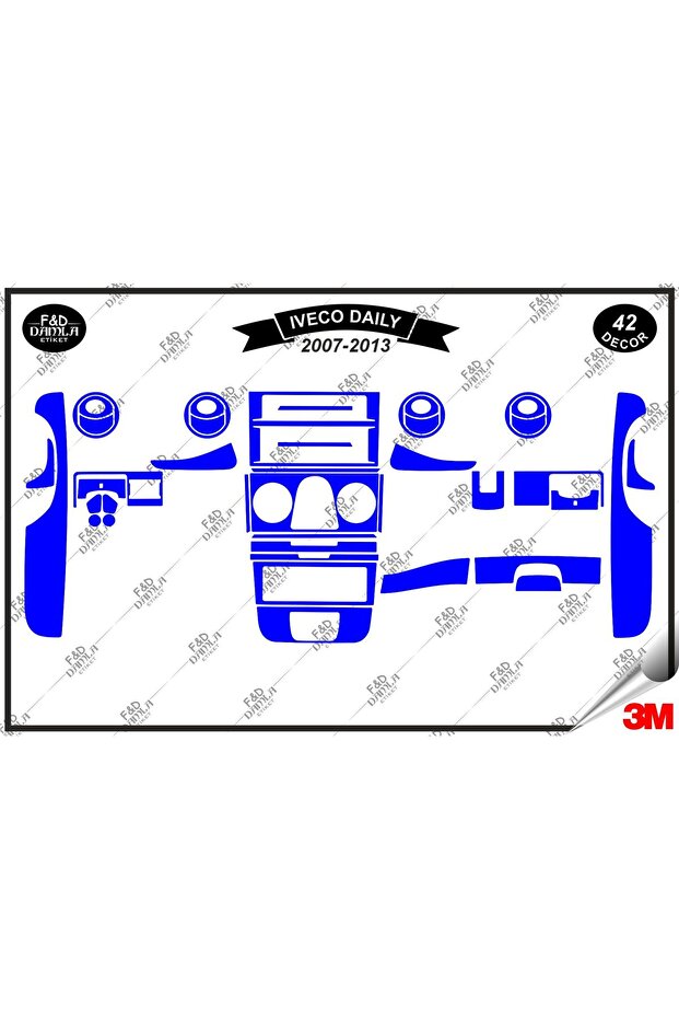 Set of 42 pieces blue mahogany trim chest console trim for iveco daily 2007-2013
