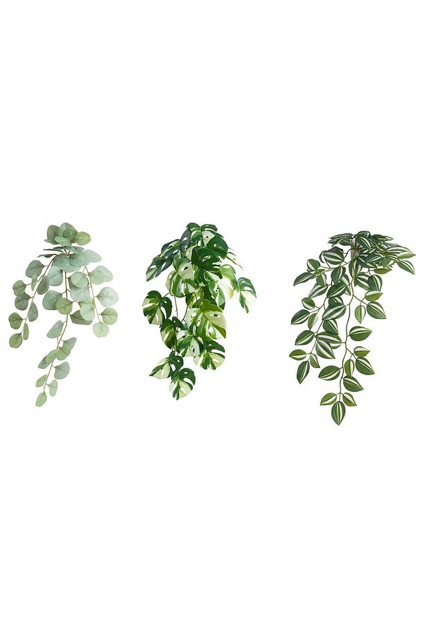 3 Adet Asılabilir Yapay Bitki Ikea 3'lü Set Yapay Duvar Bitkisi Yeşil Renk - 2