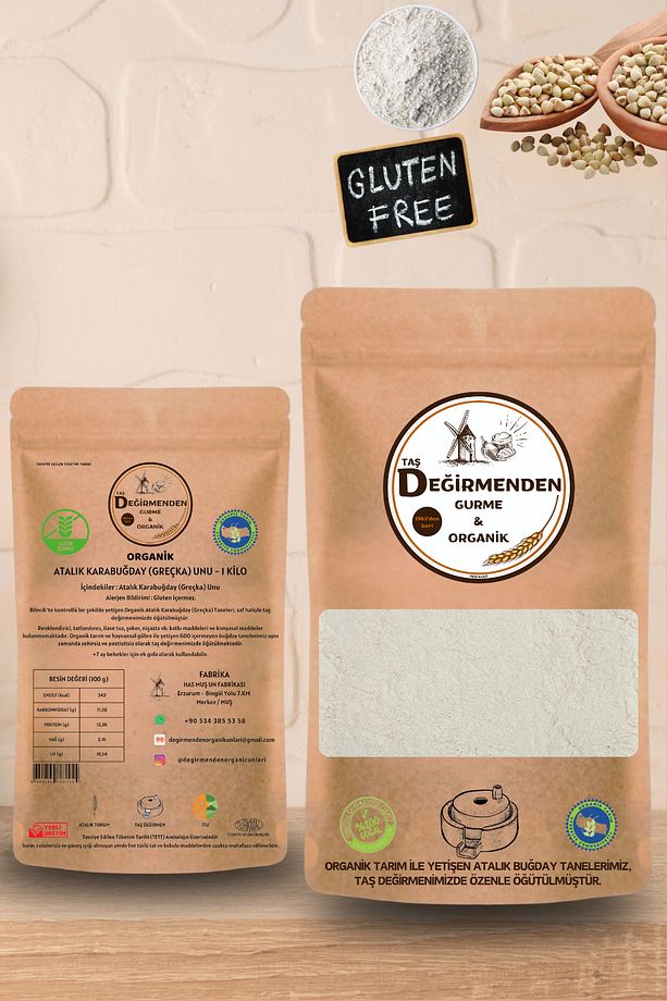 Organik Atalık Karabuğday (Greçka) Unu (Gluten İçermez) - 1 Kilo - 1