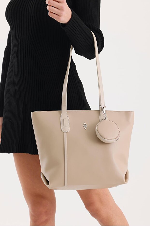 Veronika Beige Soft Leather Women's Shoulder Bag