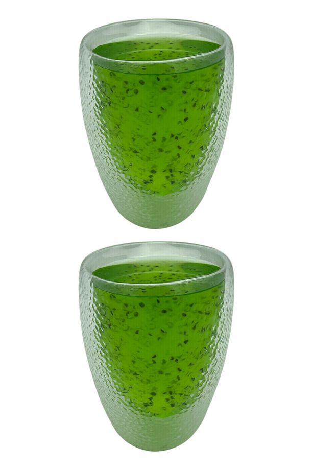 Çift Cidarlı Buzlu Kahve,Latte,Çay Bardağı Seti -300 ML Cam Kupa Seti 2 Adet 2221 - 2