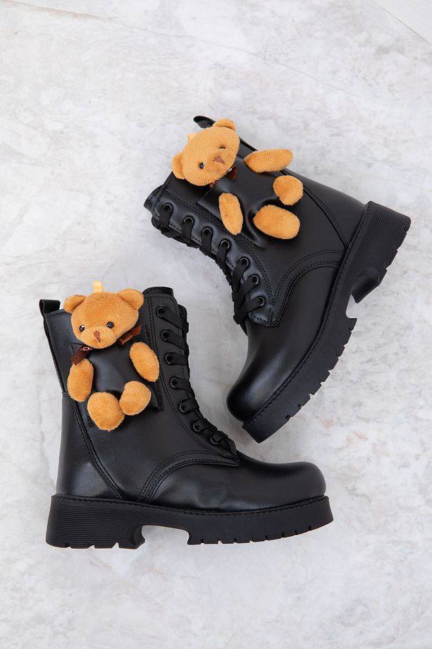 Siyah-Taba Çocuk Bot & Bootie 19836 - 2