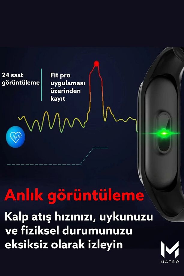 KIRMIZI M7 Akıllı Bileklik | iOS & Android Uyumlu | 2024 Versiyon - 3