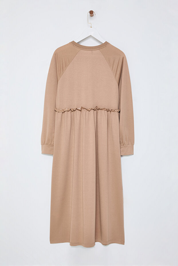 Vizon Oversize Beli Kesikli Örme Elbise TCTSS23EB00307 - 7