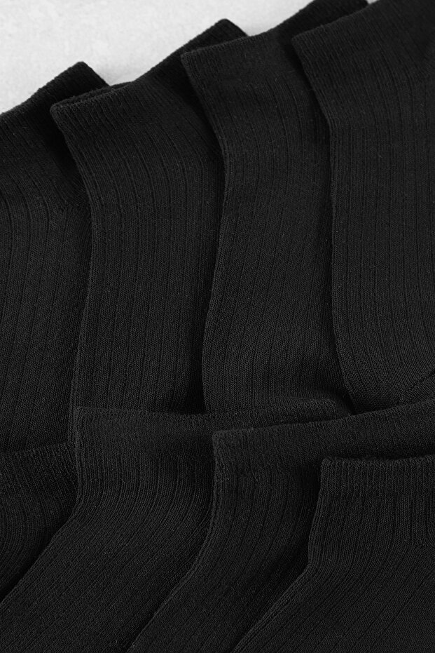 Siyah Unisex 8'li Pamuklu Patik Çorap TEDAW25CO00005 - 3