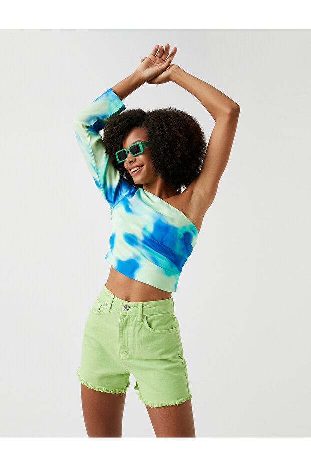 Crop Bluz Tek Omuz