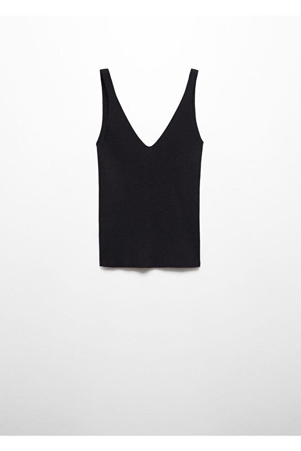 V yaka triko bluz - 3