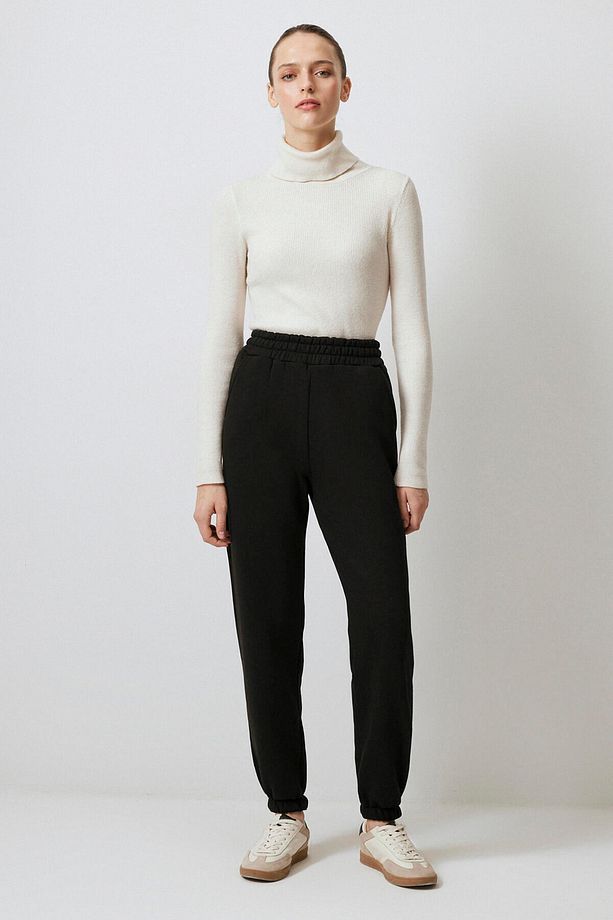 LASTİKLİ ŞARDONLU ÖRME PANTOLON - 1