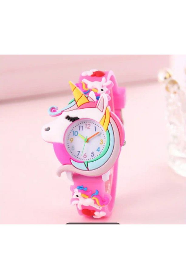 Sevimli 3D Unicorn Karakterli Kız Çocuk Saati - 1