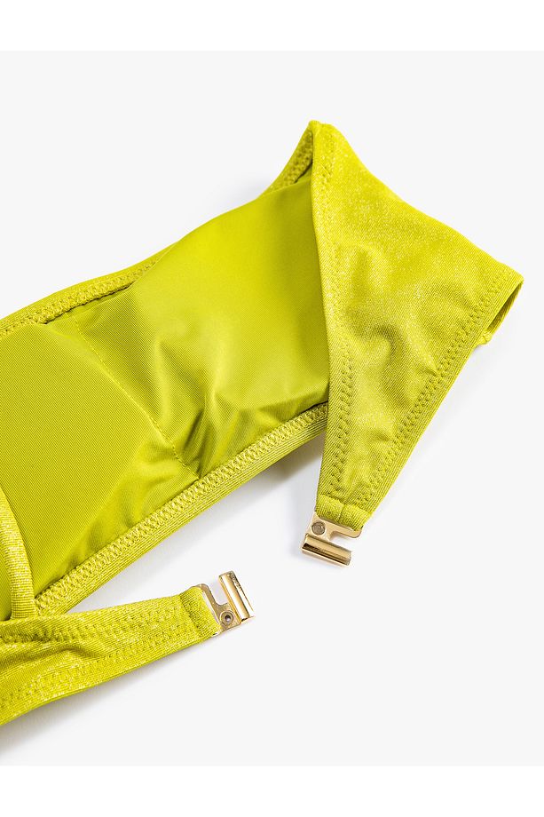 Simli Bikini Üstü Tek Omuz Boncuk Detaylı Kaplı - 7