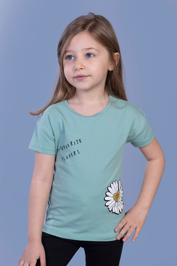 Girl's Daisy Printed T-shirt