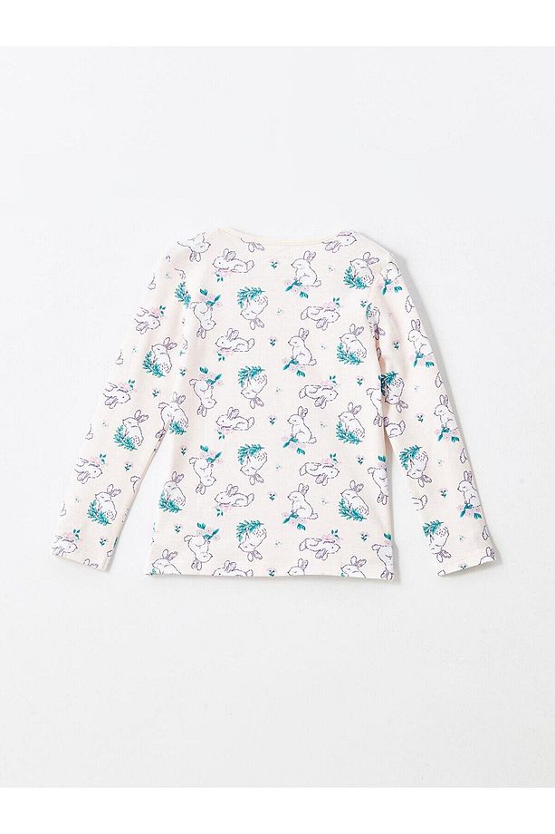 LCW Çocuk Bisiklet Yaka Baskılı Uzun Kollu Kız Çocuk Pijama Takımı - 3