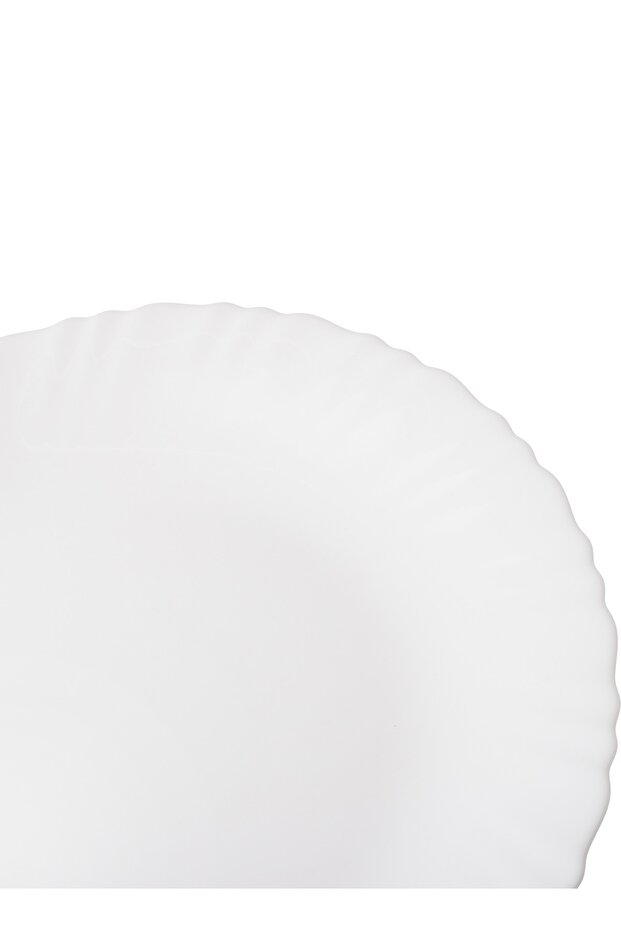 طبق مسطح سادة أبيض مقاس 25 سم - 3