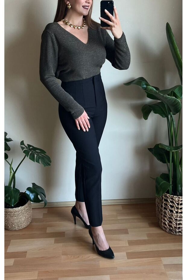 HAKİ SİMLİ TRİKO KAZAK - 4