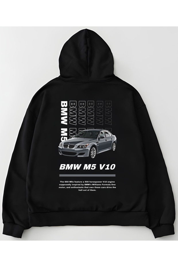 Unisex Oversize Bmw M5 V2 2025 Premium 100% Cotton Hooded Sweatshirt