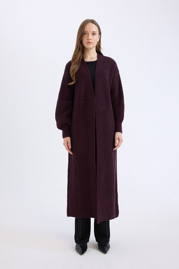 Regular Fit Basic Düz Uzun Triko Hırka D4367AX24WN - 3
