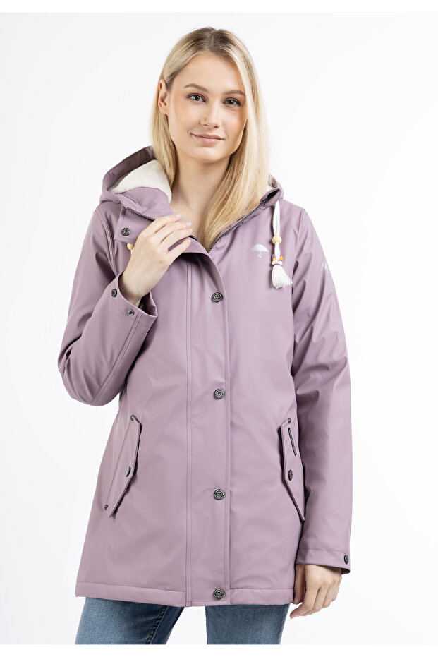 Regenjacke mit Webpelzfutter - 3