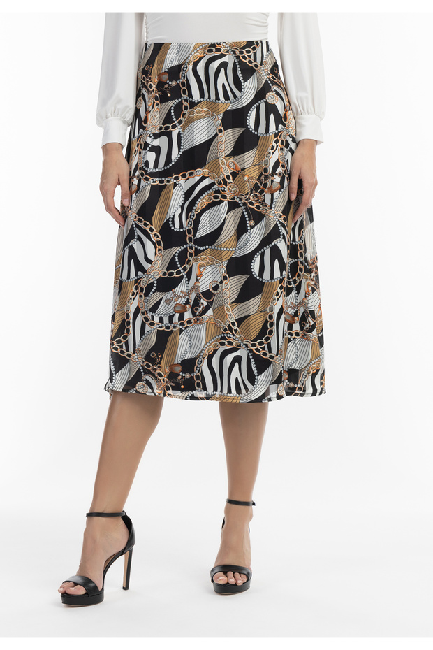 Midirock mit Allover-Print - 3