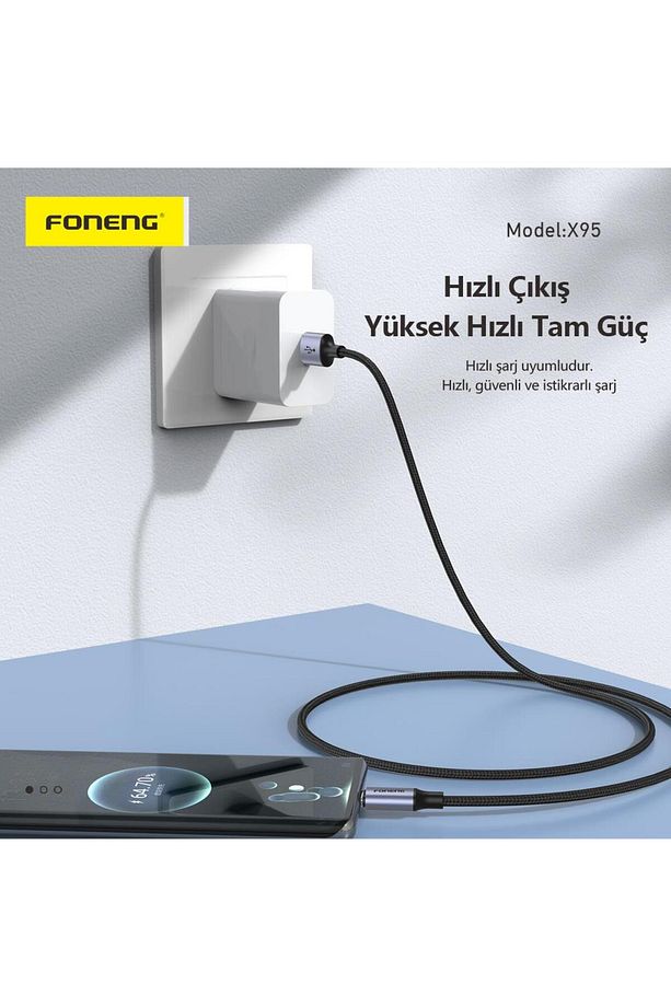 X95 60w Type-c To Type-c Şarj Ve Data Kablosu Ip Örgülü - 5
