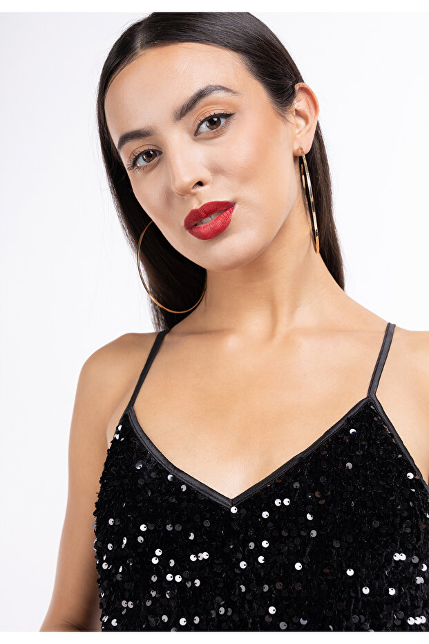 Kleid mit Pailletten - 5