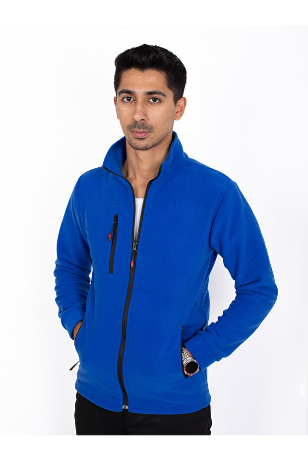 Fermuarlı 3 Cepli 280 gram Üniversal Polar - Mavi - 2