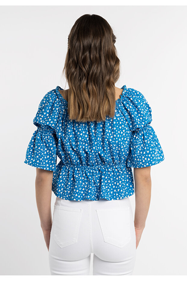 Bluse mit Herzchenprint - 4