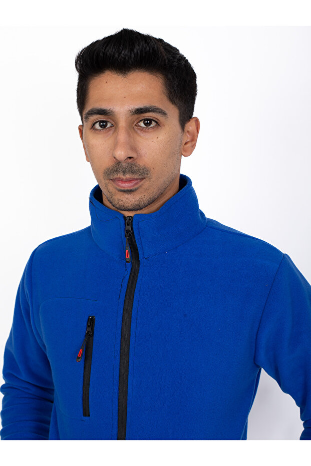 Fermuarlı 3 Cepli 280 gram Üniversal Polar - Mavi - 3