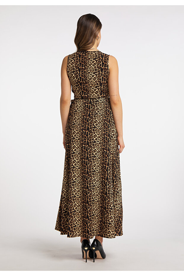 Maxikleid mit Leoprint - 2
