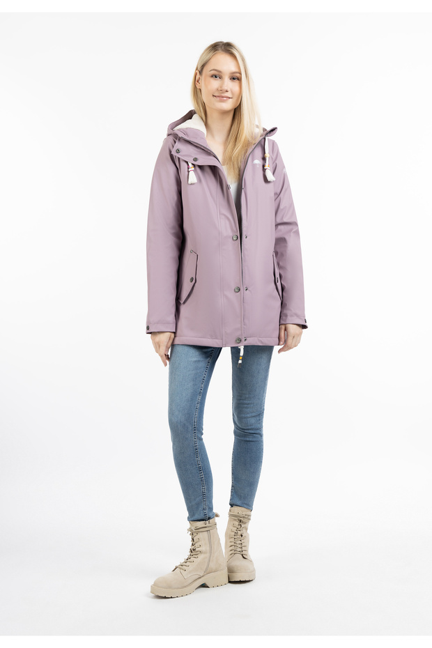 Regenjacke mit Webpelzfutter - 1