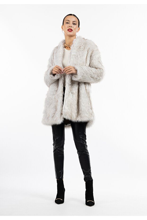 Faux Fur Mantel - 1