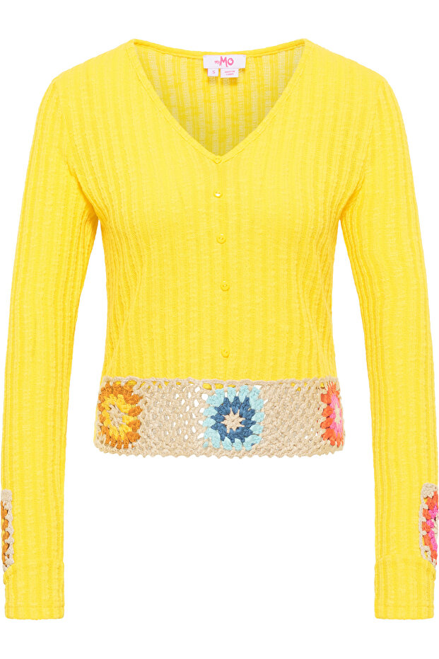 Pullover mit gehäkeltem Bund - 2