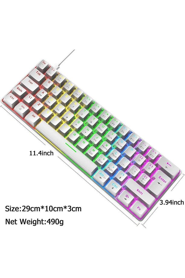 %60 Rgb Türkçe Q Beyaz App Uygulamalı Red Switch Kablolu Gaming Klavye Oyuncu Klavyesi - 3