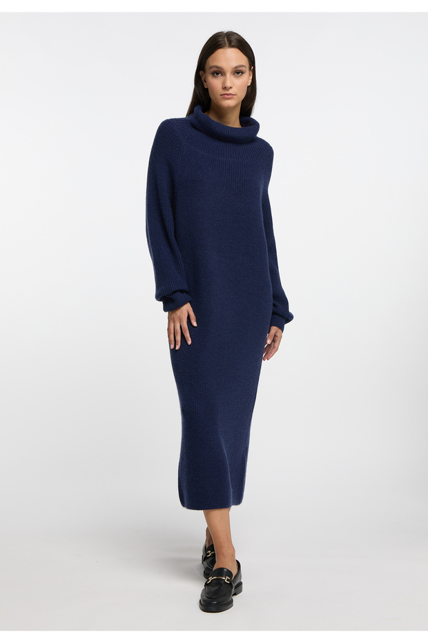 Strick Langarmkleid midi - 3