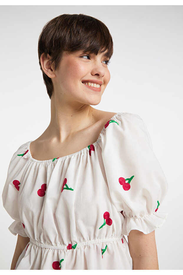 Bestickte Cropped-Bluse - 5