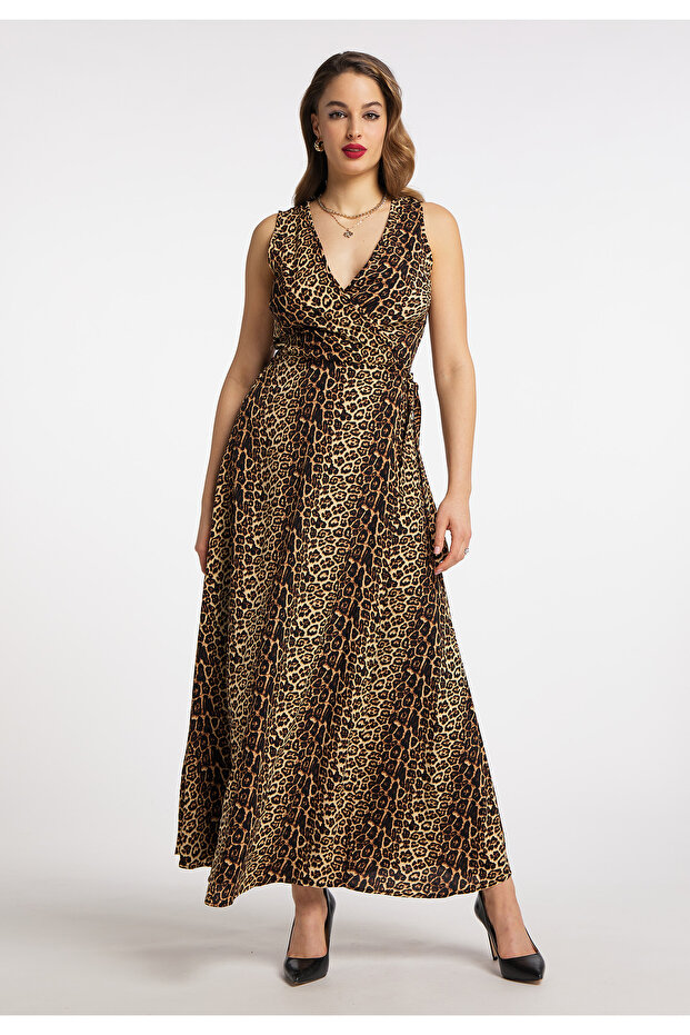 Maxikleid mit Leoprint - 1