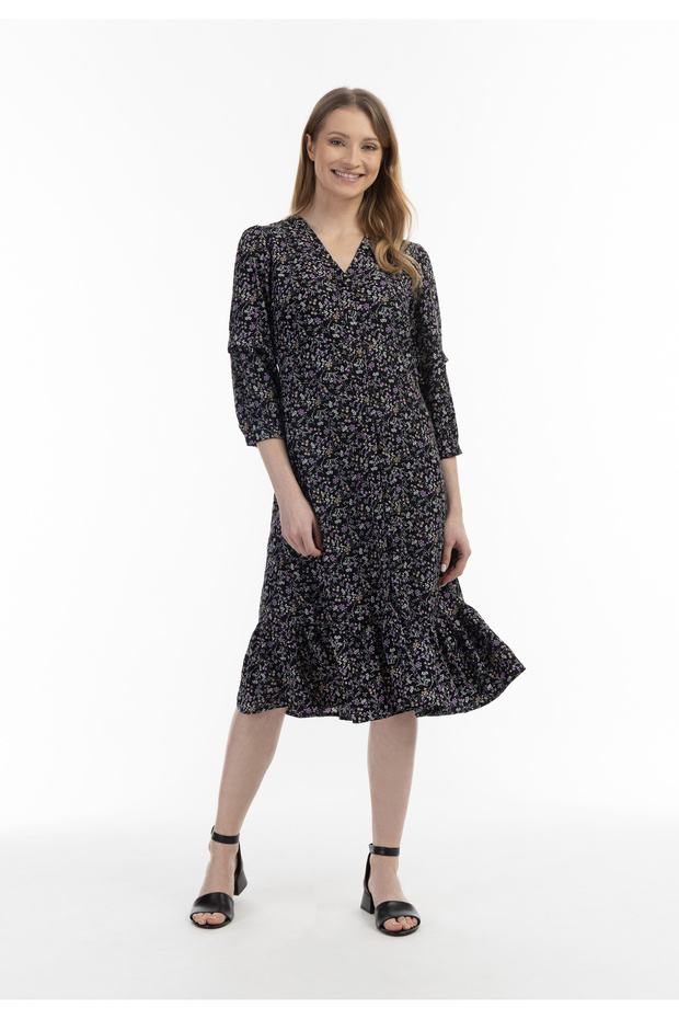 Midikleid mit Blumenprint - 1