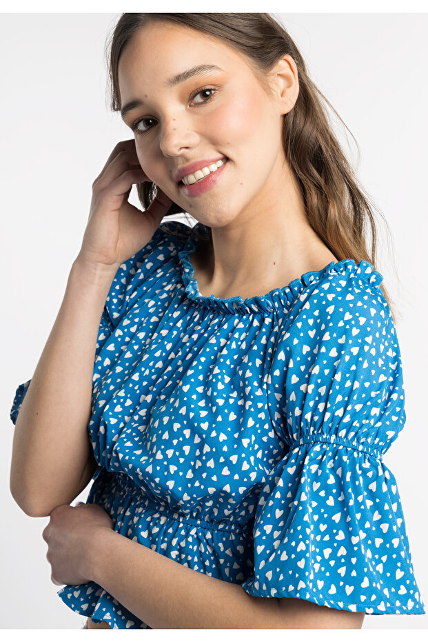 Bluse mit Herzchenprint - 5