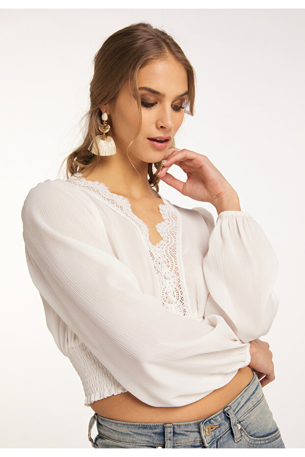 Cropped Bluse langarm - 5