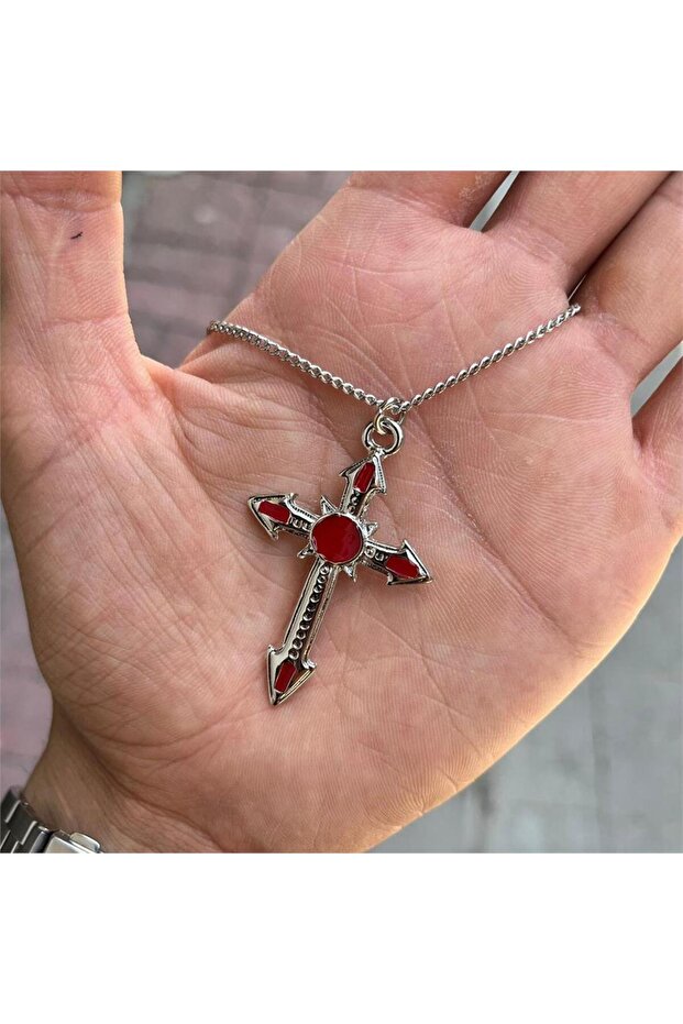 Red Dot Cross Kolye - 2
