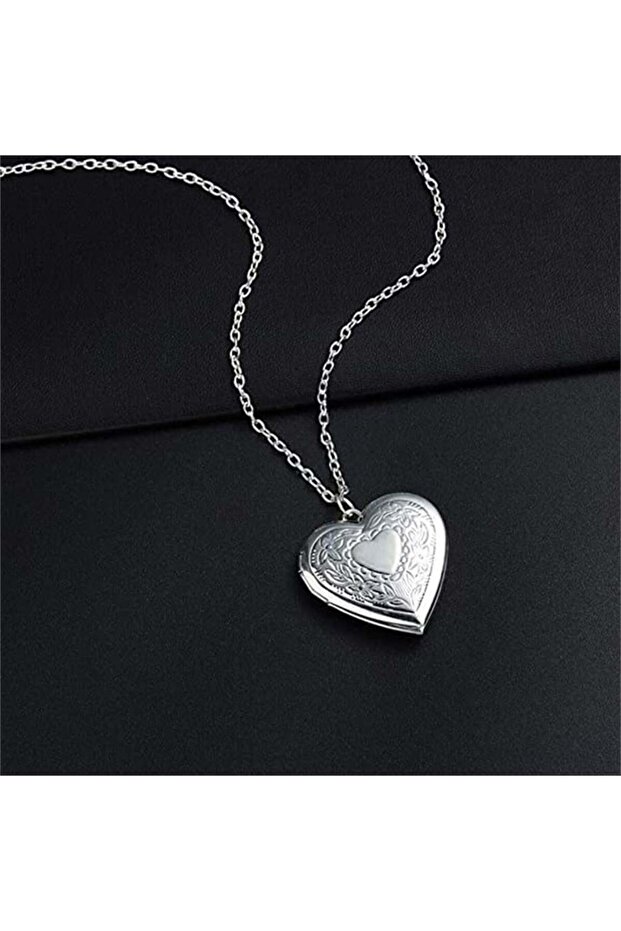 Silver Açılır Kalp Kolye - 2