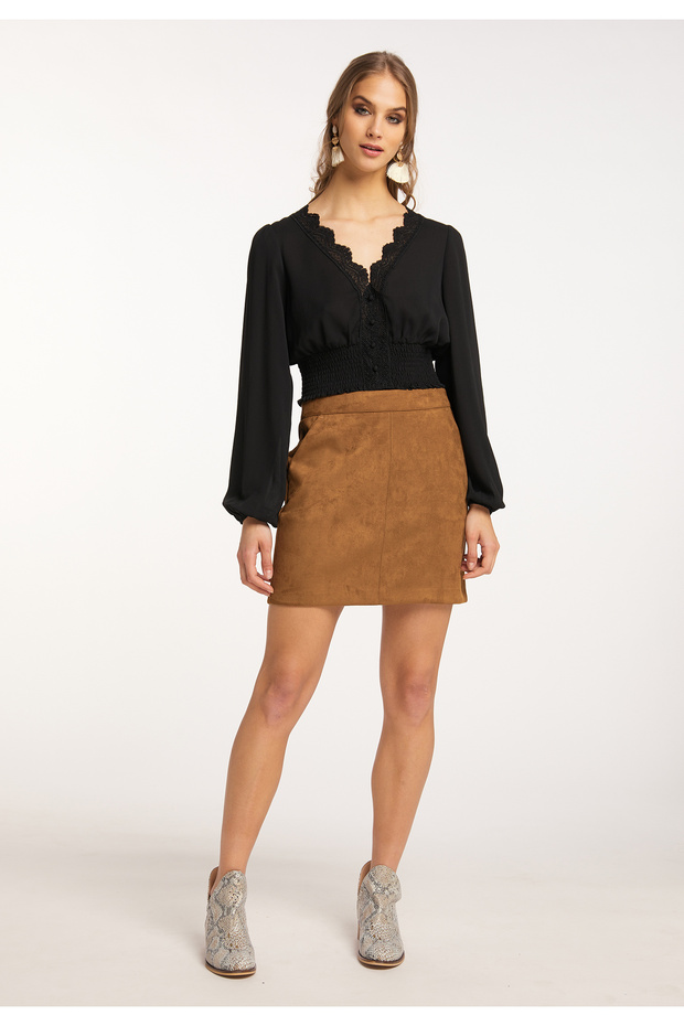 Cropped Bluse langarm - 1