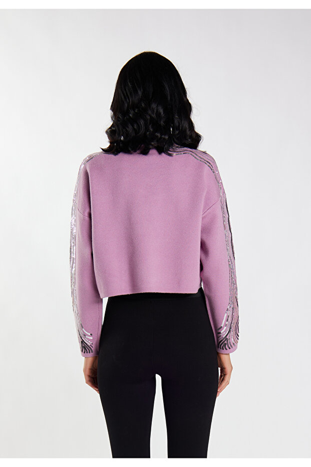 Strickpullover mit Pailletten - 4