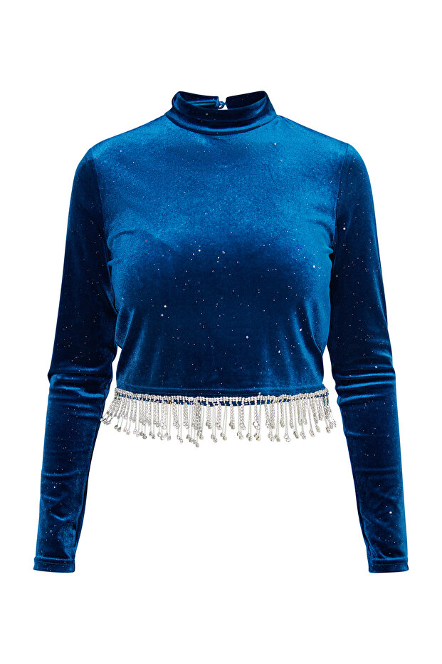 Glitzershirt aus Stretchsamt - 2