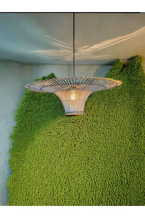 Zeus Güneş Hasır Avize 75x75 Bohem Avize Jüt Avize Oda Mutfak Salon Avize Restoran Kafe Avize - 4