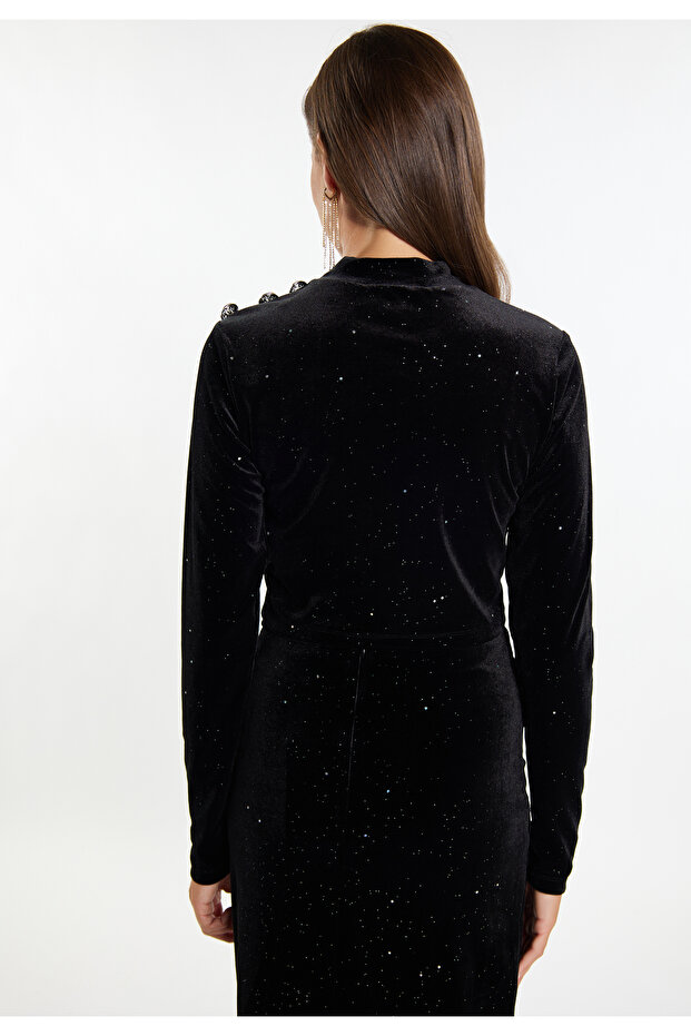 Samtshirt mit Glitzer - 4