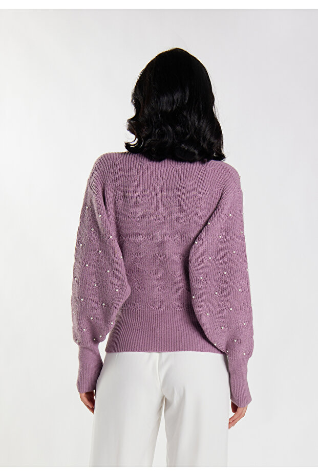 Strickpullover mit Perlen - 4