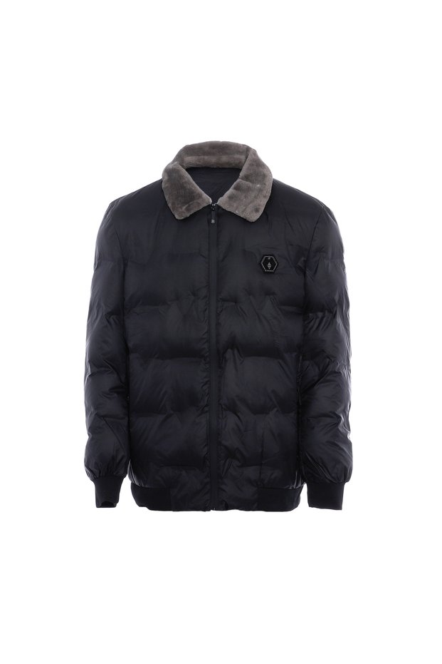 Steppjacke mit Kunstfellkragen