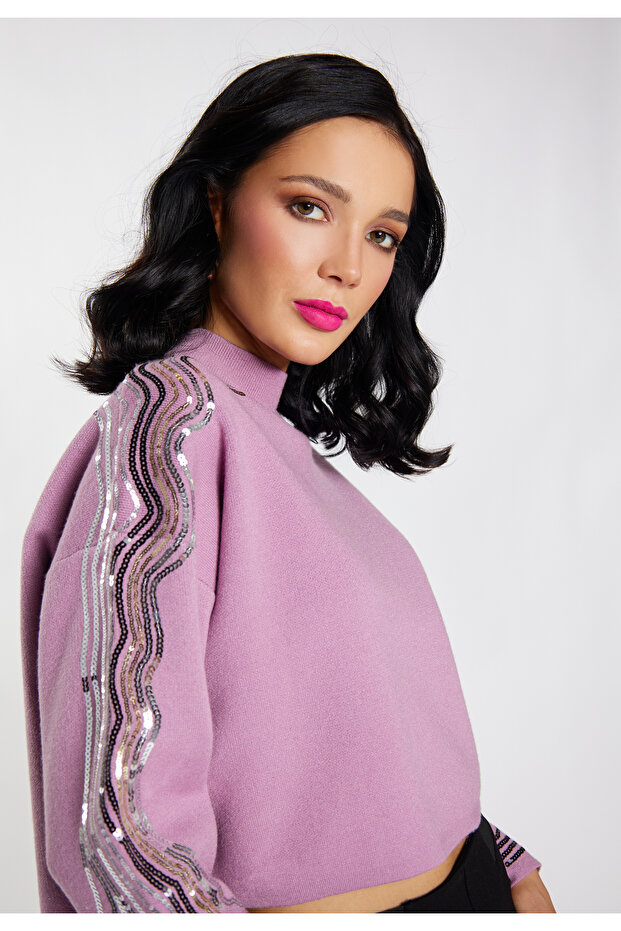 Strickpullover mit Pailletten - 5
